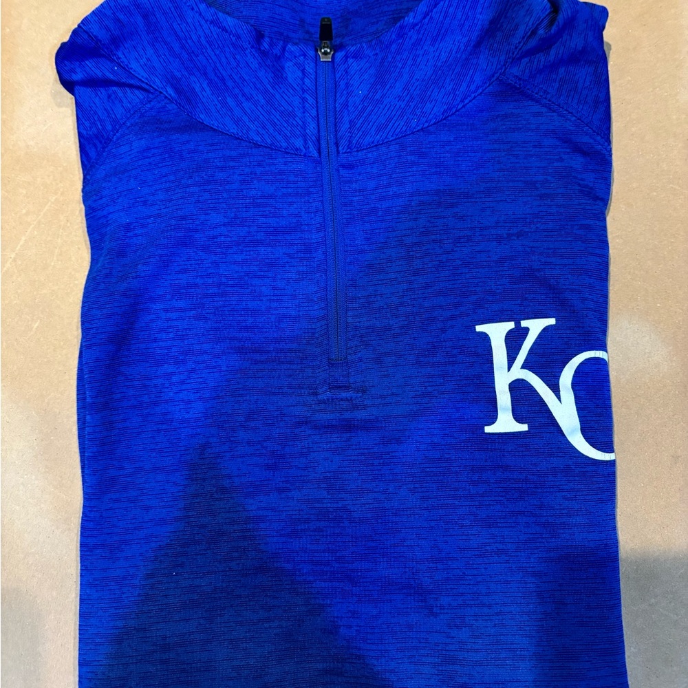 KC Embroidered Blue Quarter-Zip lightweight Pullover - Picture 12 of 12